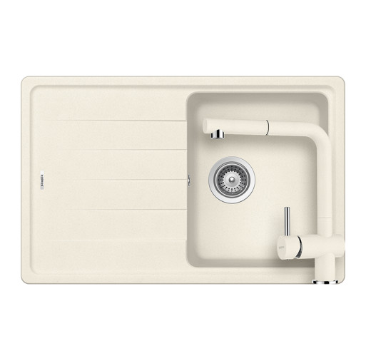 SETED100SEEXVANI Set chiuveta bucatarie Schock Element D-100S 780 x 500 mm si baterie bucatarie Schock Epos Cristalite Vanilla cu cap extractibil, bej deschis -  Schock SETED100SEEXVANI imagine