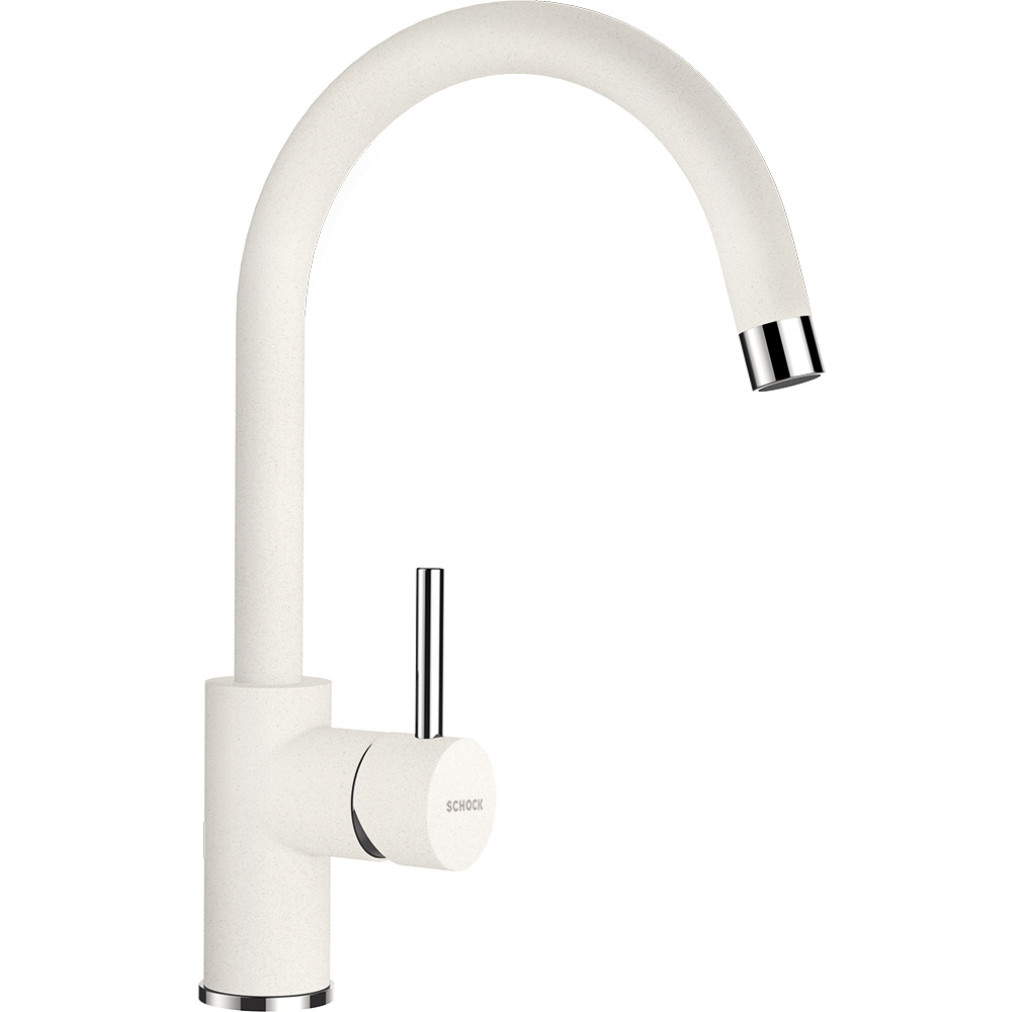 SETED100SPALPI Set chiuveta bucatarie Schock Element D-100S 780 x 500 mm si baterie bucatarie Schock Plutos Cristalite Alpina, alb -  Schock SETED100SPALPI imagine 1