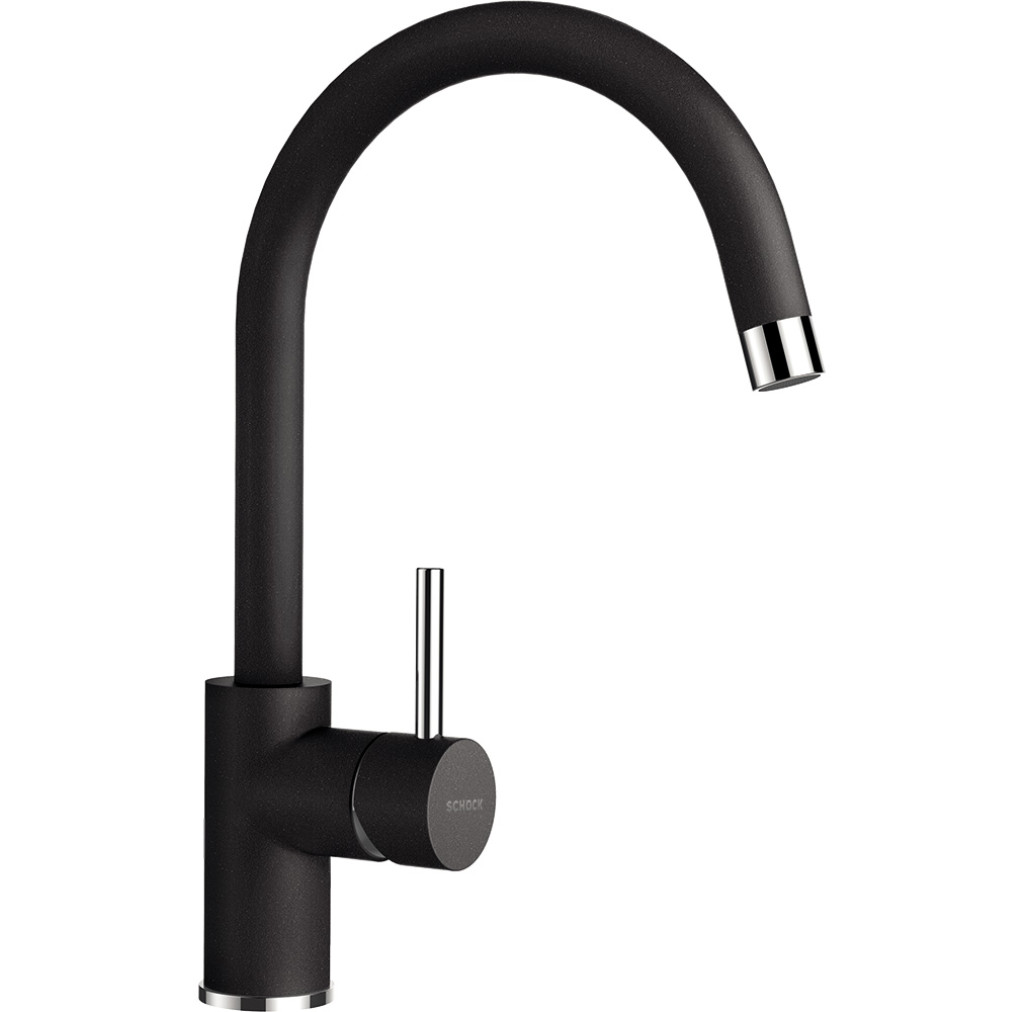 SETED100SPNERO Set chiuveta bucatarie Schock Element D-100S 780 x 500 mm si baterie bucatarie Schock Plutos Cristalite Nero, negru -  Schock SETED100SPNERO imagine 1