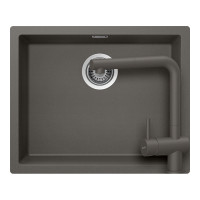 SETKN100LEEXSILV Set chiuveta bucatarie Schock Kaia N-100L 556 x 456 mm si baterie bucatarie Schock Epos Cristadur Silverstone cu cap extractibil, gri inchis SETKN100LEEXSILV  imagine 28938