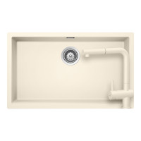 SETKN100XLEEXMAGN Set chiuveta bucatarie Schock Kaia N-100XL 756 x 456 mm si baterie bucatarie Schock Epos Cristadur Magnolia cu cap extractibil, alb cremos SETKN100XLEEXMAGN imagine 28945