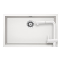 SETKN100XLEEXPOLA Set chiuveta bucatarie Schock Kaia N-100XL 756 x 456 mm si baterie bucatarie Schock Epos Cristadur Polaris cu cap extractibil, alb polar SETKN100XLEEXPOLA imagine 28947