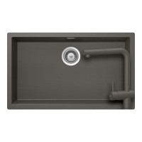 SETKN100XLEEXSILV Set chiuveta bucatarie Schock Kaia N-100XL 756 x 456 mm si baterie bucatarie Schock Epos Cristadur Silverstone cu cap extractibil, gri inchis SETKN100XLEEXSILV imagine 28944
