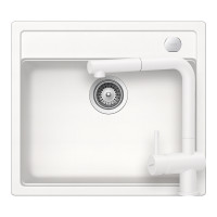 SETMN100EEXPOLA Set chiuveta bucatarie Schock Mono N-100 570 x 510 mm si baterie bucatarie Schock Epos Cristadur Polaris cu cap extractibil, alb polar SETMN100EEXPOLA imagine 28967
