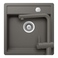 SETMN100SEEXSILV Set chiuveta bucatarie Schock Mono N-100S 490 x 510 mm si baterie bucatarie Schock Epos Cristadur Silverstone cu cap extractibil, gri inchis SETMN100SEEXSILV imagine 28950