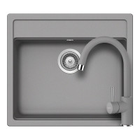 SETNN100PCROM Set chiuveta bucatarie Schock Nemo N-100 570 x 510 mm si baterie bucatarie Schock Plutos Cristalite Croma, gri SETNN100PCROM imagine 28779
