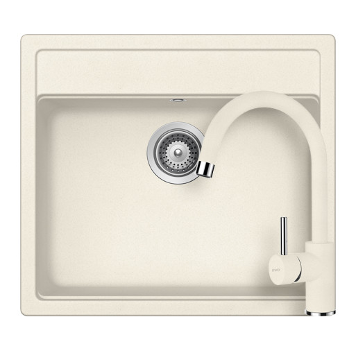 SETNN100PVANI Set chiuveta bucatarie Schock Nemo N-100 570 x 510 mm si baterie bucatarie Schock Plutos Cristalite Vanilla, bej deschis -  Schock SETNN100PVANI imagine