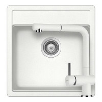 SETNN100SEEXALPI Set chiuveta bucatarie Schock Nemo N-100S 490 x 510 mm si baterie bucatarie Schock Epos Cristalite Alpina cu cap extractibil, alb SETNN100SEEXALPI imagine 28577