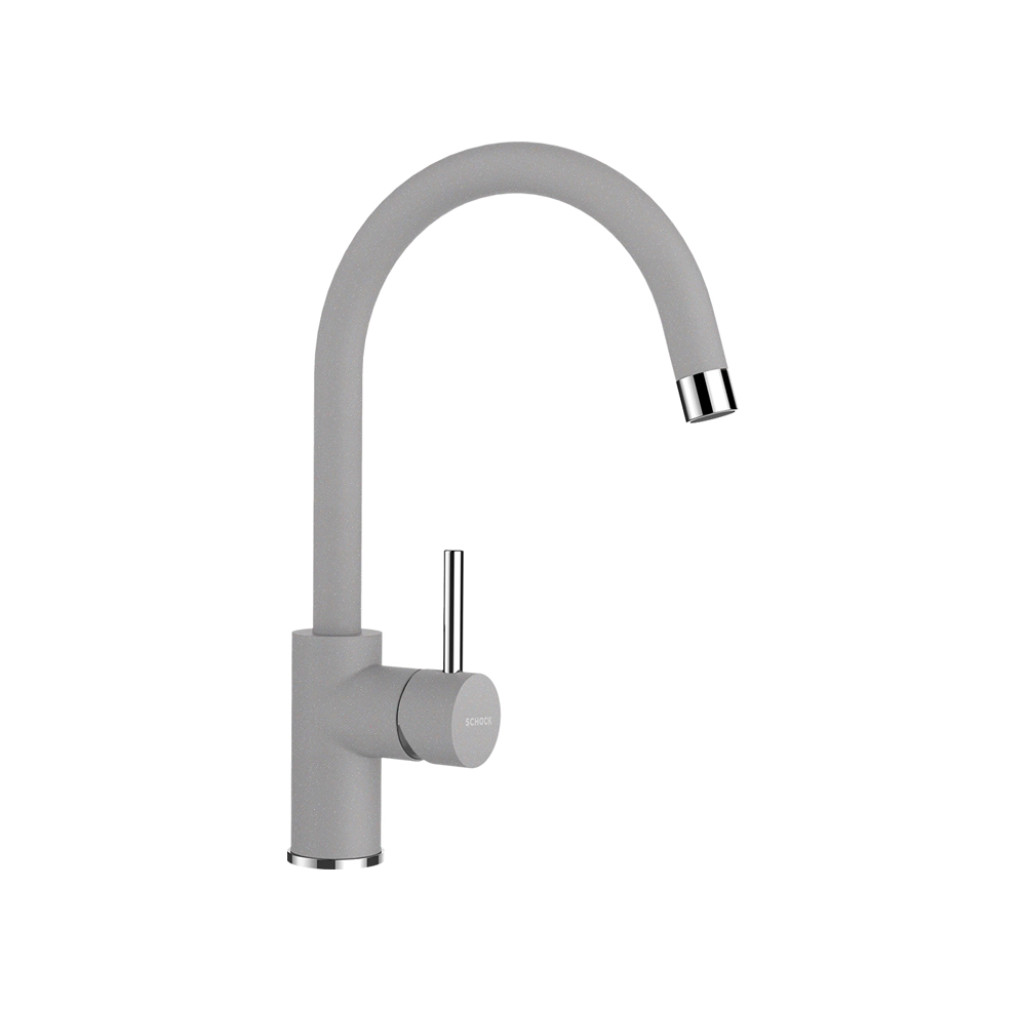 SETNN100SPCROM Set chiuveta bucatarie Schock Nemo N-100S 490 x 510 mm si baterie bucatarie Schock Plutos Cristalite Croma, gri -  Schock SETNN100SPCROM imagine 1