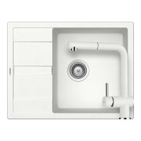 SETRD100LEEXALPI Set chiuveta bucatarie Schock Ronda D-100L 650 x 500 mm si baterie bucatarie Schock Epos Cristalite Alpina cu cap extractibil, alb SETRD100LEEXALPI imagine 28797