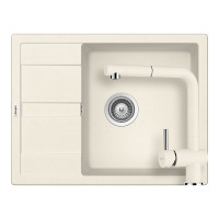 SETRD100LEEXVANI Set chiuveta bucatarie Schock Ronda D-100L 650 x 500 mm si baterie bucatarie Schock Epos Cristalite Vanilla cu cap extractibil, bej deschis SETRD100LEEXVANI imagine 28796