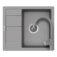 SETRD100PCROM Set chiuveta bucatarie Schock Ronda D-100 580 x 500 mm si baterie bucatarie Schock Plutos Cristalite Croma, gri SETRD100PCROM imagine 28789