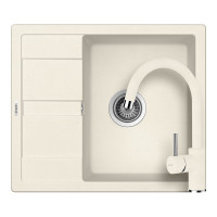 SETRD100PVANI Set chiuveta bucatarie Schock Ronda D-100 580 x 500 mm si baterie bucatarie Schock Plutos Cristalite Vanilla, bej deschis SETRD100PVANI imagine 28791