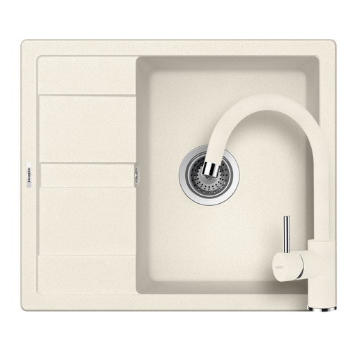 SETRD100PVANI Set chiuveta bucatarie Schock Ronda D-100 580 x 500 mm si baterie bucatarie Schock Plutos Cristalite Vanilla, bej deschis -  Schock SETRD100PVANI imagine