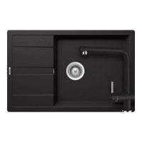 SETRD100XLEEXNERO SET Chiuveta bucatarie Schock Ronda D-100XL Cristalite Nero 780 x 500 mm, granit, reversibila, montare pe blat, negru+Baterie bucatarie Schock Epos Cristalite Nero cu cap extractibil SETRD100XLEEXNERO imagine 28913