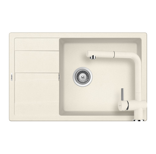 SETRD100XLEEXVANI Set chiuveta bucatarie Schock Ronda D-100XL 780 x 500 mm si baterie bucatarie Schock Epos Cristalite Vanilla cu cap extractibil, bej deschis -  Schock SETRD100XLEEXVANI imagine