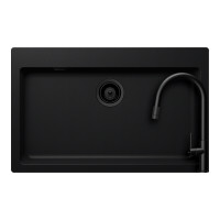 SETSN100XLPUTENEG Set chiuveta bucatarie Schock Signus N-100XL 790 x 500 mm Cristadur Puro, negru intens cu parti vizibile si baterie bucatarie Schock Talia cu cap extractibil negru SETSN100XLPUTENEG imagine 28977
