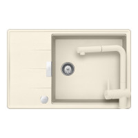 SETTD100LSEEXMAGN Set chiuveta bucatarie Schock Tia D-100LS 780 x 500 mm si baterie bucatarie Schock Epos Cristadur Magnolia cu cap extractibil, alb cremos SETTD100LSEEXMAGN imagine 28980