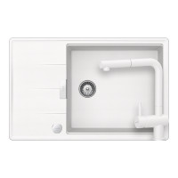 SETTD100LSEEXPOLA Set chiuveta bucatarie Schock Tia D-100LS 780 x 500 mm si baterie bucatarie Schock Epos Cristadur Polaris cu cap extractibil, alb polar SETTD100LSEEXPOLA imagine 28981