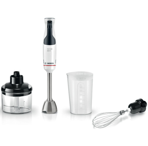 MSM4W221 Mixer vertical ErgoMaster 800 W, cuplaj ceramic, picior mixare inoxidabil, pahar de masurare, Alb/ negru grey - BOSCH MSM4W221 imagine
