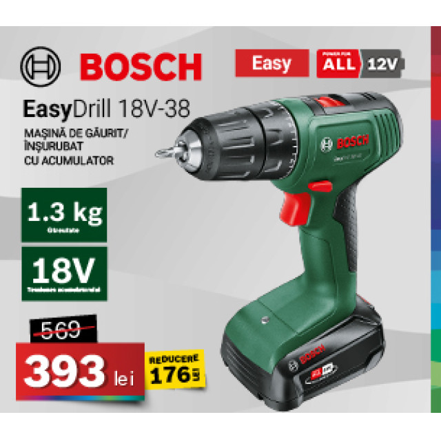 Maşină de găurit/înşurubat cu acumulator EasyDrill 18V-38
