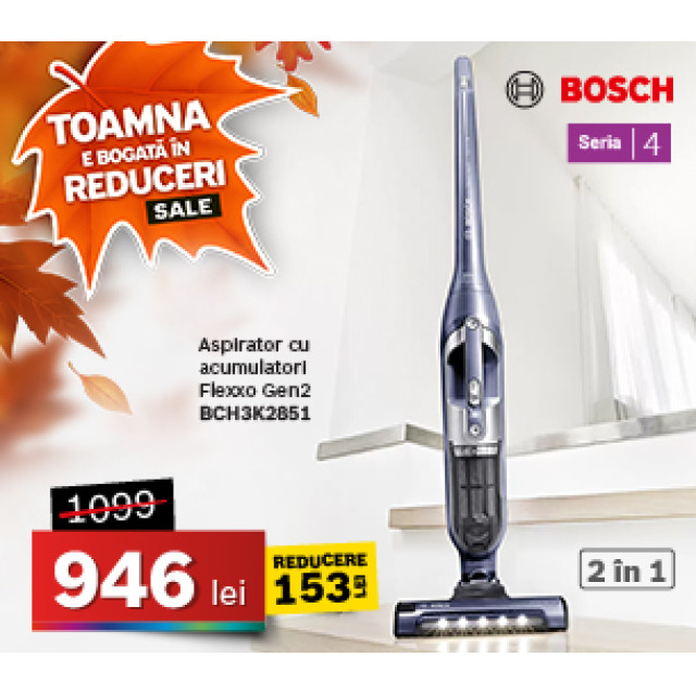 aspirator vertical Bosch BCH3K2851 cu acumulatori Flexxo Gen2