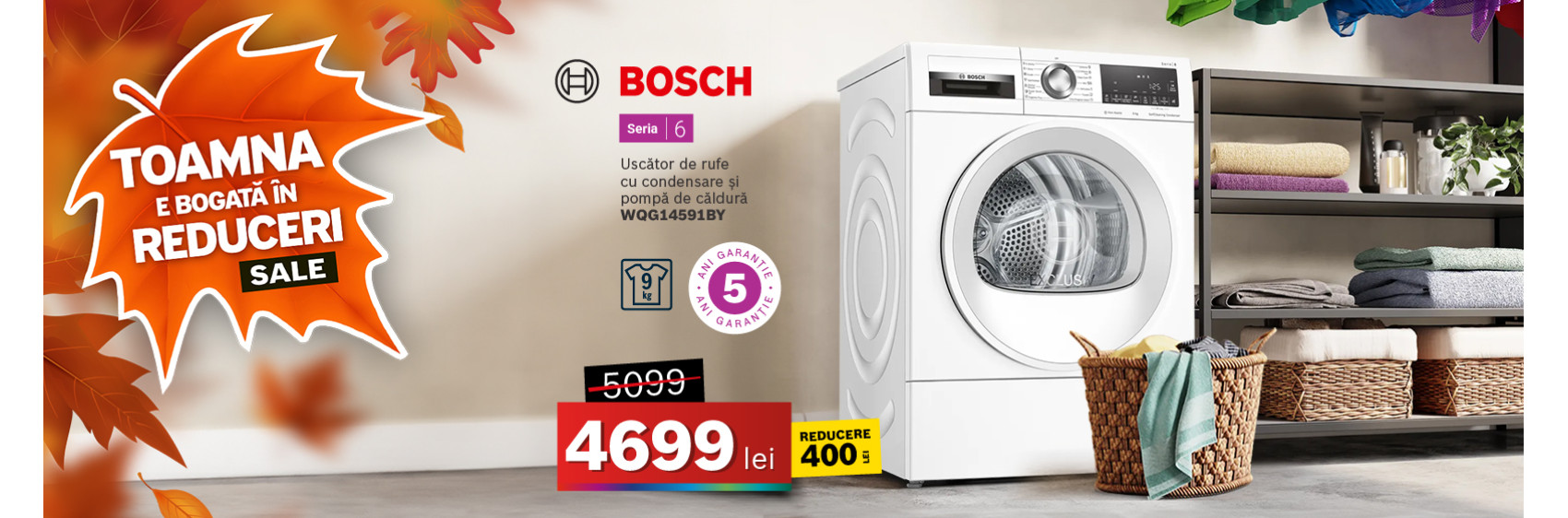 Uscator de rufe BOSCH WQG14591BY
