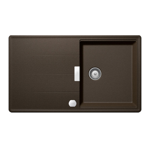 TIAD100BRONSA Chiuveta bucatarie Schock Tia D-100 Cristadur Bronze 860 x 500 mm cu sifon automat, compozit granit, reversibila, montare pe blat, maro bronz -  SCHOCK TIAD100BRONSA imagine