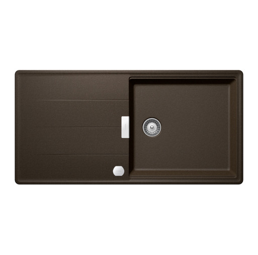 TIAD100LBRONSA Chiuveta bucatarie Schock Tia D-100L Cristadur Bronze 1000 x 500 mm cu sifon automat, compozit granit, reversibila, montare pe blat, maro bronz -  SCHOCK TIAD100LBRONSA imagine
