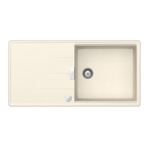 TIAD100LMAGNSA Chiuveta bucatarie Schock Tia D-100L Cristadur Magnolia 1000 x 500 mm cu sifon automat, granit, reversibila, montare pe blat, alb cremos -  SCHOCK TIAD100LMAGNSA  imagine