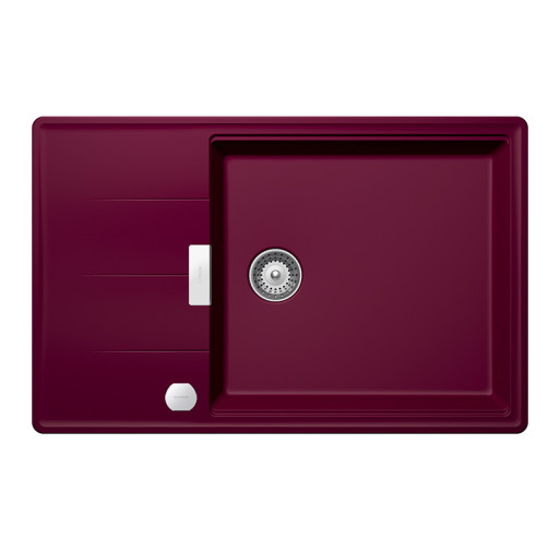 TIAD100LSBERRSA Chiuveta bucatarie Schock Tia D-100LS Cristadur Berry 780 x 500 mm cu sifon automat, compozit granit, reversibila, montare pe blat, purpuriu roz -  SCHOCK TIAD100LSBERRSA  imagine