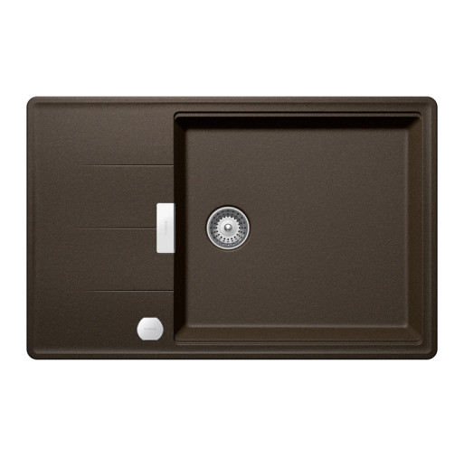 TIAD100LSBRONSA Chiuveta bucatarie Schock Tia D-100LS Cristadur Bronze 780 x 500 mm cu sifon automat, compozit granit, reversibila, montare pe blat, maro bronz -  SCHOCK TIAD100LSBRONSA imagine