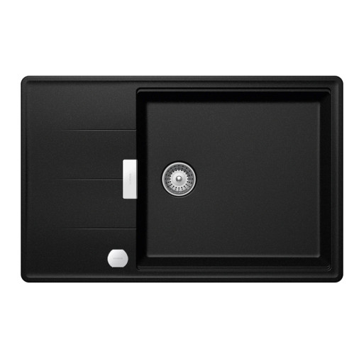 TIAD100LSMAGMSA Chiuveta bucatarie Schock Tia D-100LS Cristadur Magma 780 x 500 mm cu sifon automat, granit, reversibila, montare pe blat, negru metalizat -  SCHOCK TIAD100LSMAGMSA imagine