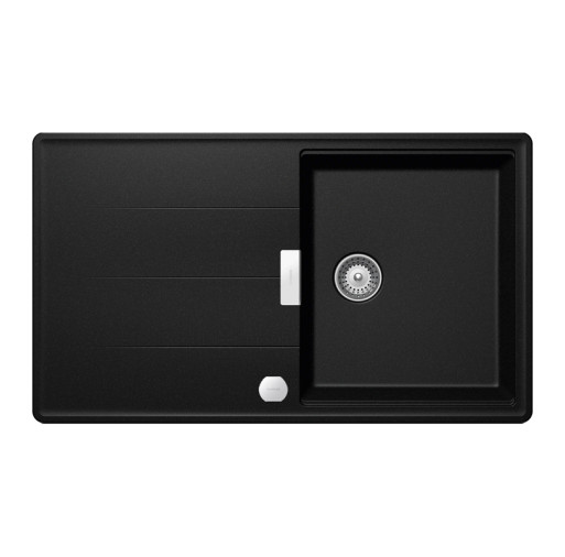 TIAD100MAGMSA Chiuveta bucatarie Schock Tia D-100 Cristadur Magma 860 x 500 mm cu sifon automat, compozit granit, reversibila, montare pe blat, negru metalizat -  SCHOCK TIAD100MAGMSA imagine