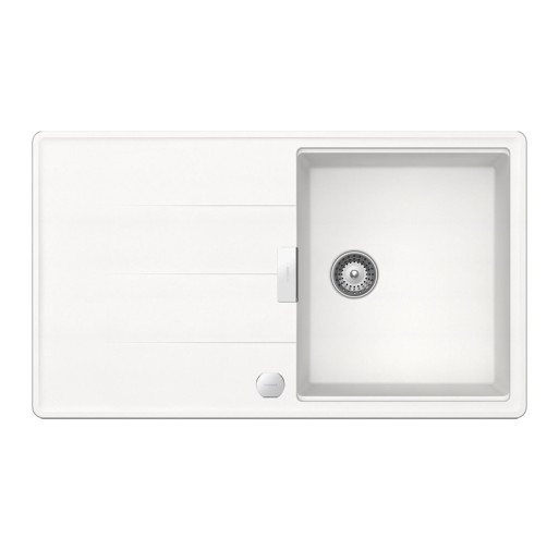 TIAD100POLASA  Chiuveta bucatarie Schock Tia D-100 Cristadur Polaris 860 x 500 mm cu sifon automat, compozit granit, reversibila, montare pe blat, alb polar -  SCHOCK TIAD100POLASA  imagine