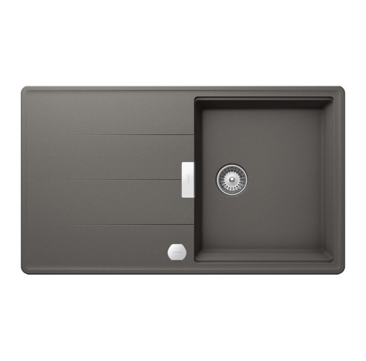 TIAD100SILVSA Chiuveta bucatarie Schock Tia D-100 Cristadur Silverstone 860 x 500 mm cu sifon automat, reversibila, granit, montare pe blat, gri inchis -  SCHOCK TIAD100SILVSA imagine