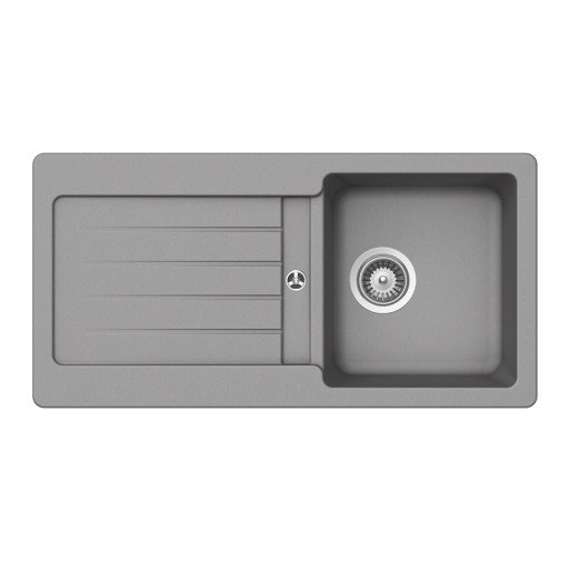 TYPD100SCROM Chiuveta bucatarie Schock Typos D-100S Cristalite Croma 860 x 435 mm, compozit granit, reversibila, montare pe blat, gri -  SCHOCK TYPD100SCROM  imagine