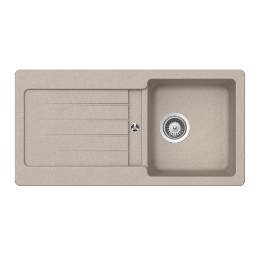 TYPD100SSABB Chiuveta bucatarie Schock Typos D-100S Cristalite Sabbia 860 x 435 mm, compozit granit, reversibila, montare pe blat, nisip -  SCHOCK TYPD100SSABB imagine