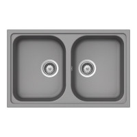 VION200SCROM Chiuveta bucatarie Schock Viola N-200S Cristalite Croma 790 x 500 mm, compozit granit, reversibila, montare pe blat, gri VION200SCROM imagine 27947