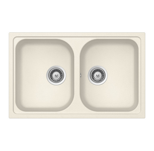 VION200SVANI Chiuveta bucatarie Schock Viola N-200S Cristalite Vanilla 790 x 500 mm, compozit granit, reversibila, montare pe blat, bej deschis -  SCHOCK VION200SVANI imagine