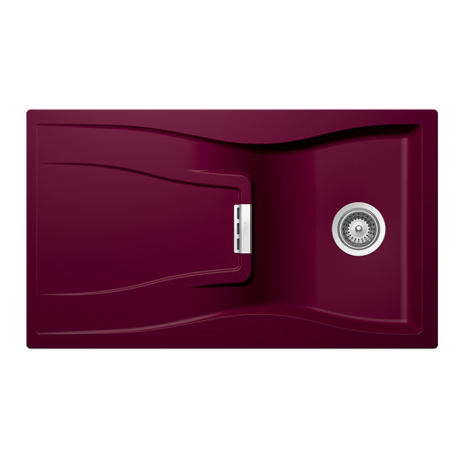 WATD100BERR Chiuveta bucatarie Schock Waterfall D-100 Cristadur Berry 860 x 500 mm, compozit granit, reversibila, montare pe blat, purpuriu roz -  SCHOCK WATD100BERR imagine