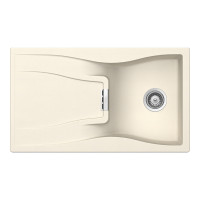 WATD100MAGN Chiuveta bucatarie Schock Waterfall D-100 Cristadur Magnolia 860 x 500 mm, compozit granit, reversibila, montare pe blat, alb cremos WATD100MAGN imagine 28238