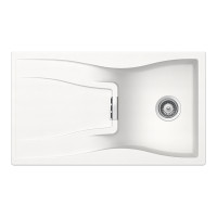 WATD100POLA Chiuveta bucatarie Schock Waterfall D-100 Cristadur Polaris 860 x 500 mm, compozit granit, reversibila, montare pe blat, alb polar WATD100POLA imagine 28239