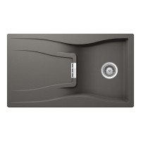 WATD100SILV Chiuveta bucatarie Schock Waterfall D-100 Cristadur Silverstone 860 x 500 mm, compozit granit, reversibila, montare pe blat, gri inchis WATD100SILV imagine 28237