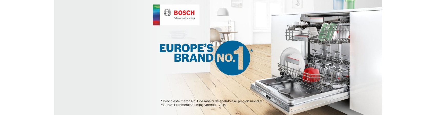 Bosch este marca Nr. 1 de mașini de spălat vase pe plan mondial
