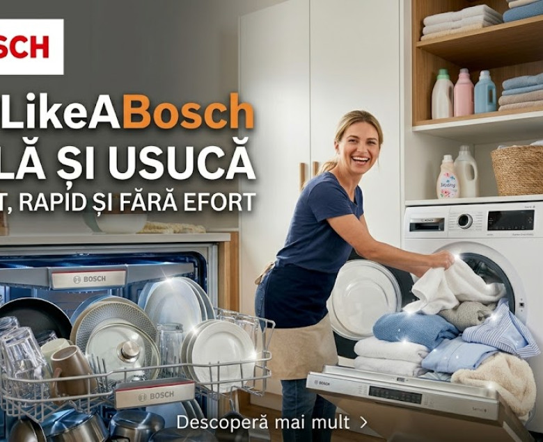 Spală și usucă cu mașinile de spălat rufe cu uscător de la Bosch #LikeABosch