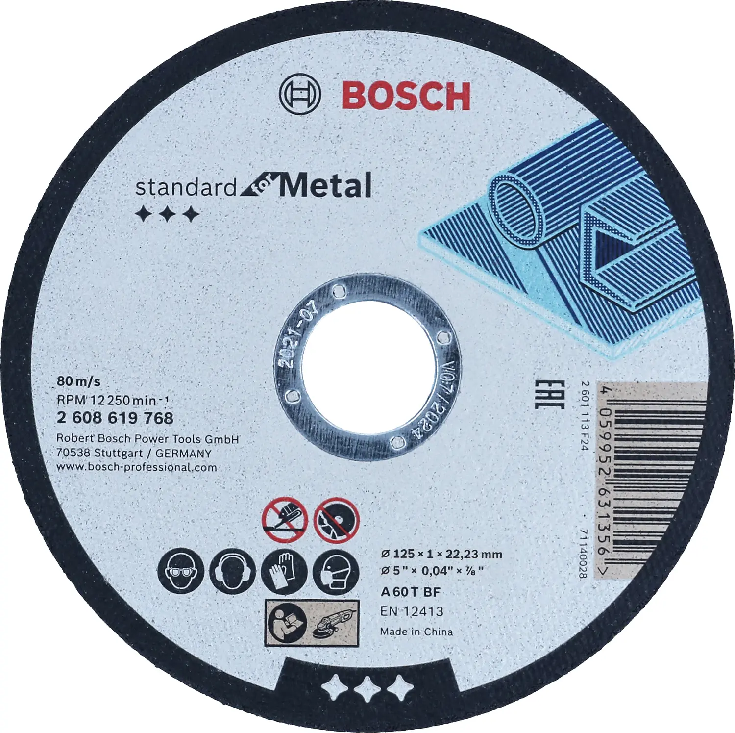 2608619768  Disc de tăiere drept Standard for Metal 125 mm, 22,23 mm