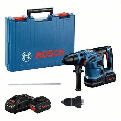Ciocan rotopercutor cu acumulator BITURBO cu SDS plus GBH 18V-34 CF cu 2 acumulatori litiu-ion ProCORE18V de 8,0 Ah, opritor de adâncime, modul Bluetooth 0611914002
