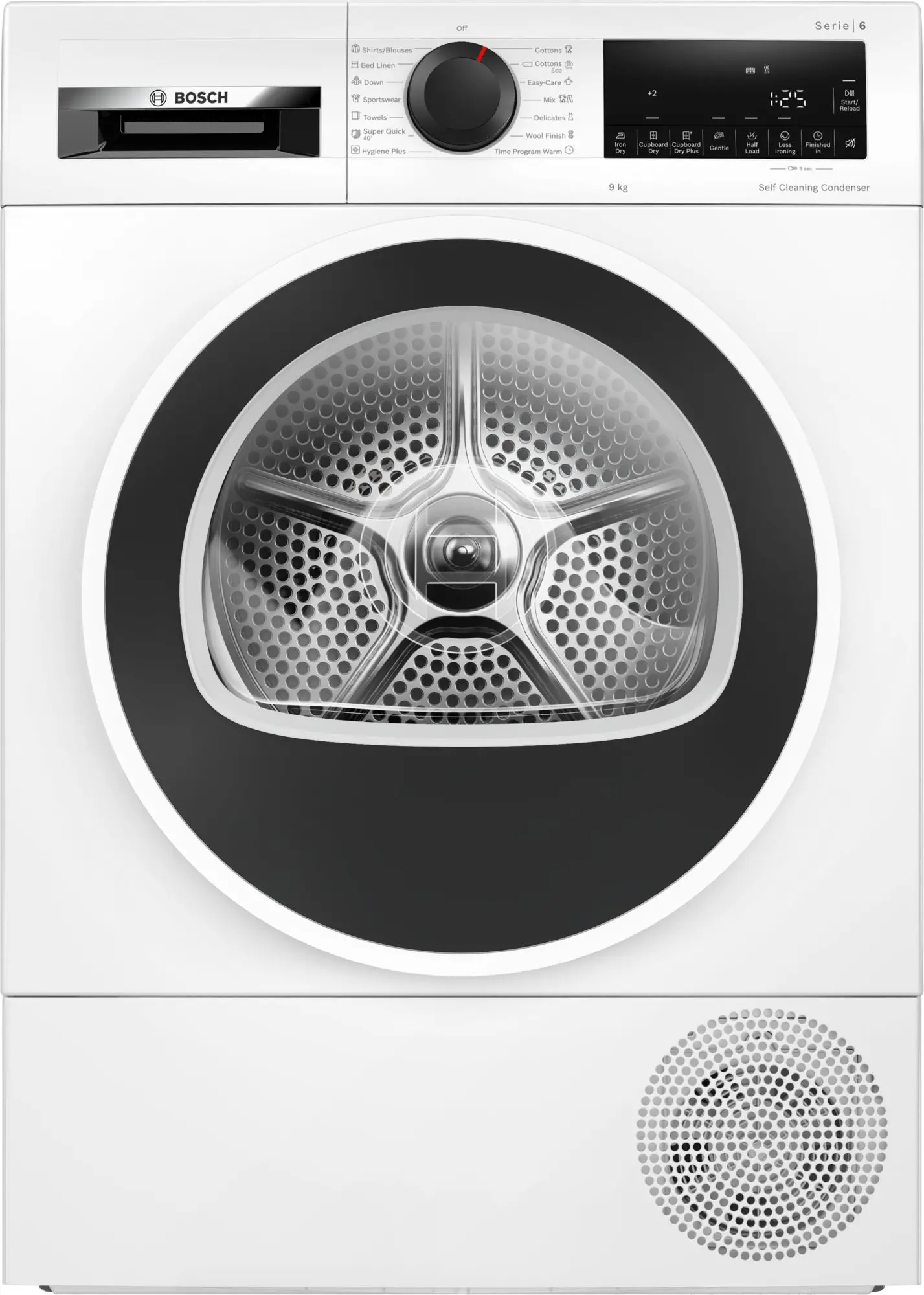 Uscător de rufe Bosch WQG245D4BY cu condensare și pompă de căldură seria 6, 9 kg Alb 