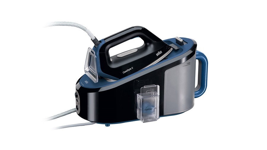Statie de calcat BRAUN CareStyle 5 IS5145BK, 6.8 bari, abur variabil 120g/min, jet de abur 400g/min, rezervor 2L, tehnologie FreeGlide 3D, talpa EloxalPlus, Negru/ Albastru